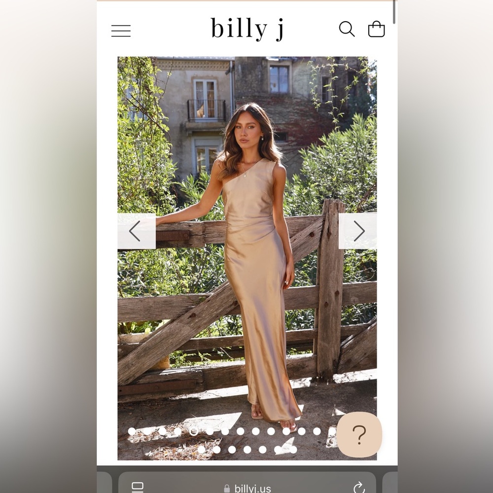 Billy J One-Shoulder Champagne Dress